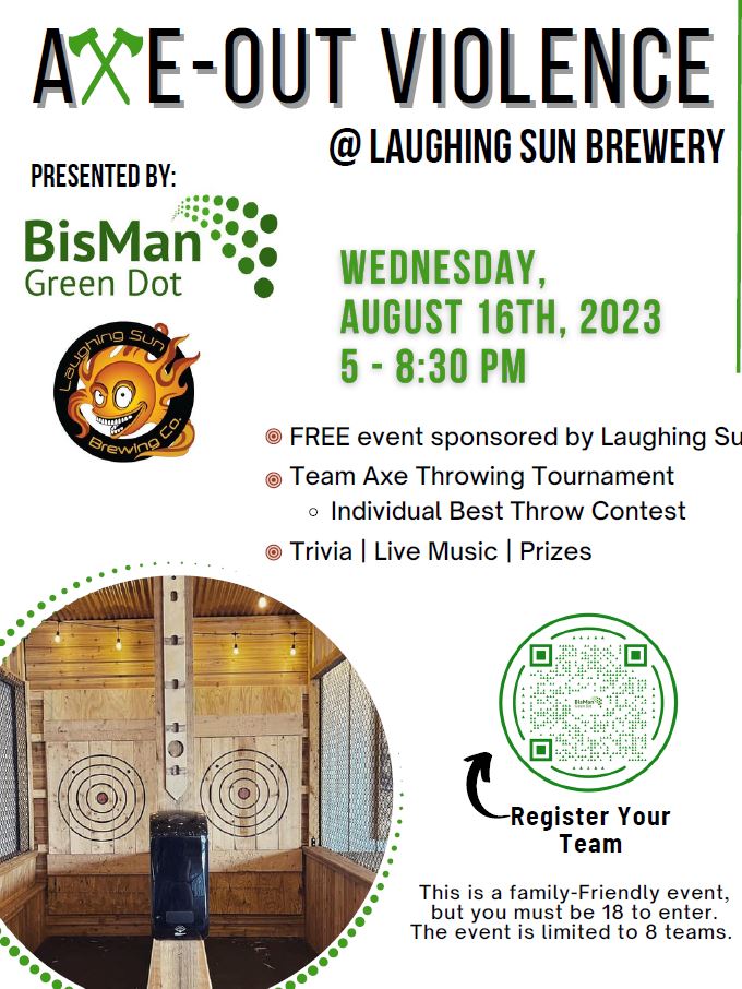 Axe-Out Violence @ Laughing Sun Brewery, Wednesday August 16th, 2023 from 5 - 8:30 PM